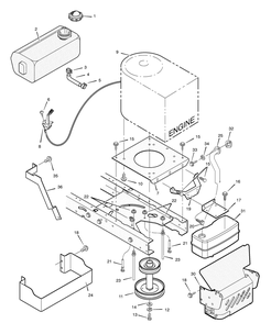 Engine Mount Diagram and Parts List for 385000X68A 2004 Briggs and Stratton Lawn Tractor